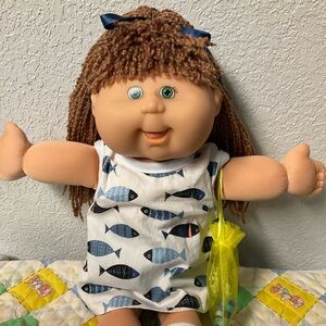 Vintage Cabbage Patch Kid Girl Play Along PA-5 Brown Hair Green Eyes 2004
